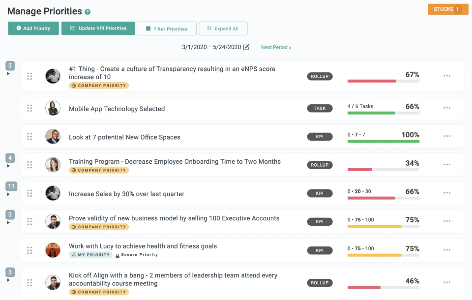 screenshot of Align Platform